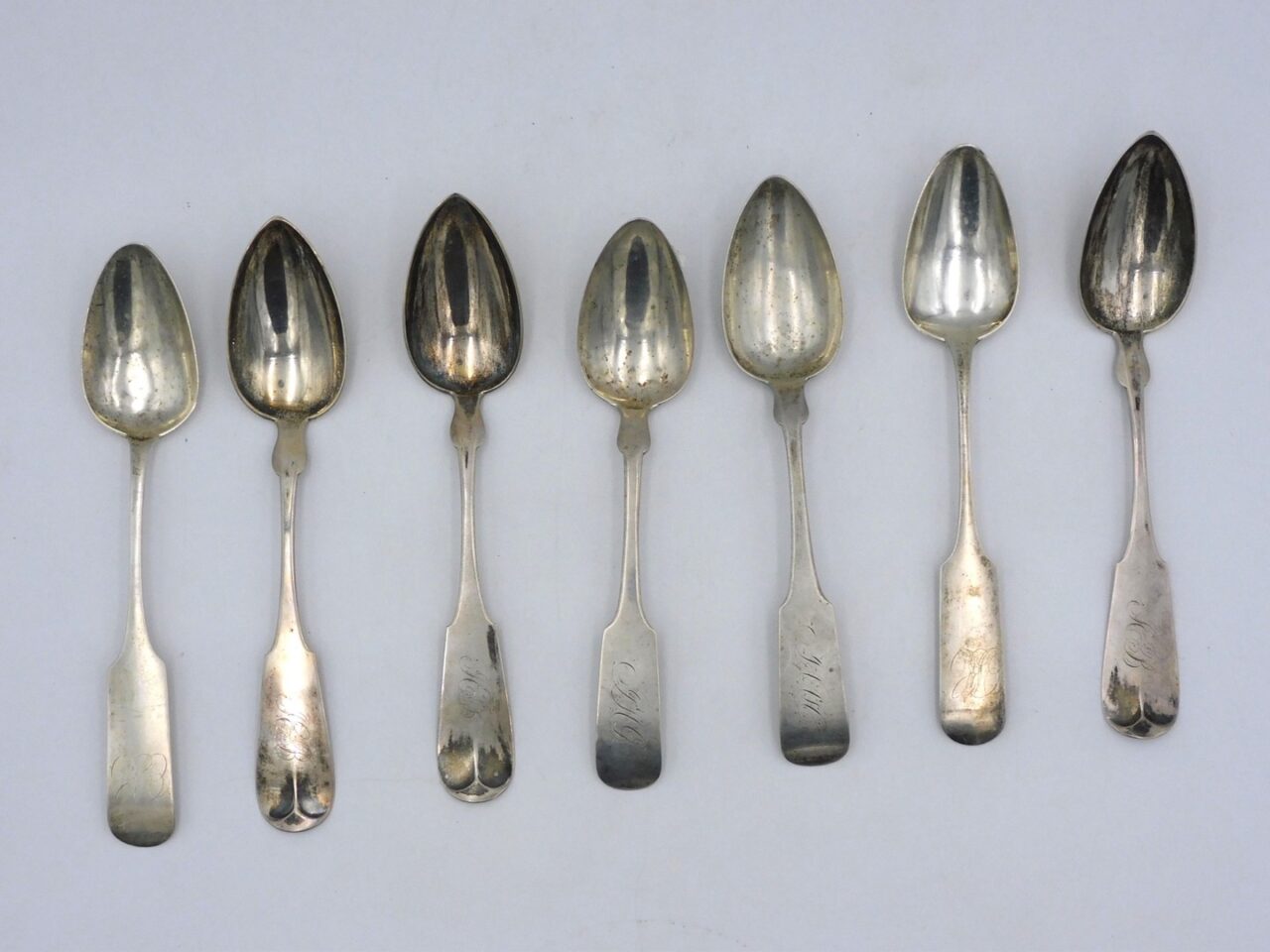 (7) Coin Silver Tablespoons.