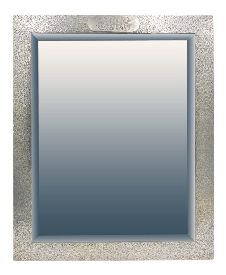 Large Silver Frame Mirror.