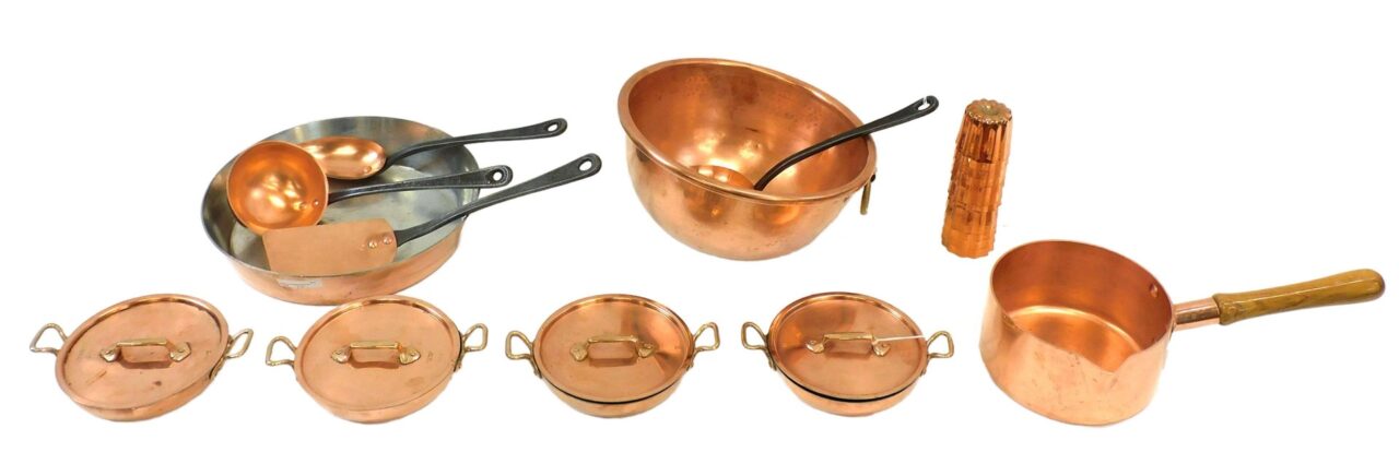 Copper Patisserie Lot And Utensils.