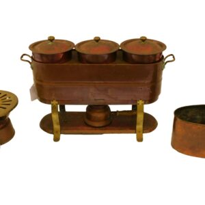 (3) Pot Copper Bain Marie And Other Items