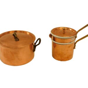 (2) Vintage Hammered French Copper Pots