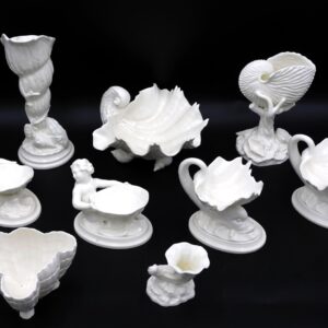 Royal Worcester Bone China Lot by Blanc-de-Chine. Nautical Shell Design Collection. Late 19th Century.