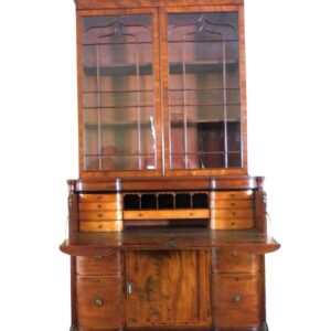 Georgian Butler Secretary by Unknown Artist. Early 19th c. Mahogany with Inlay