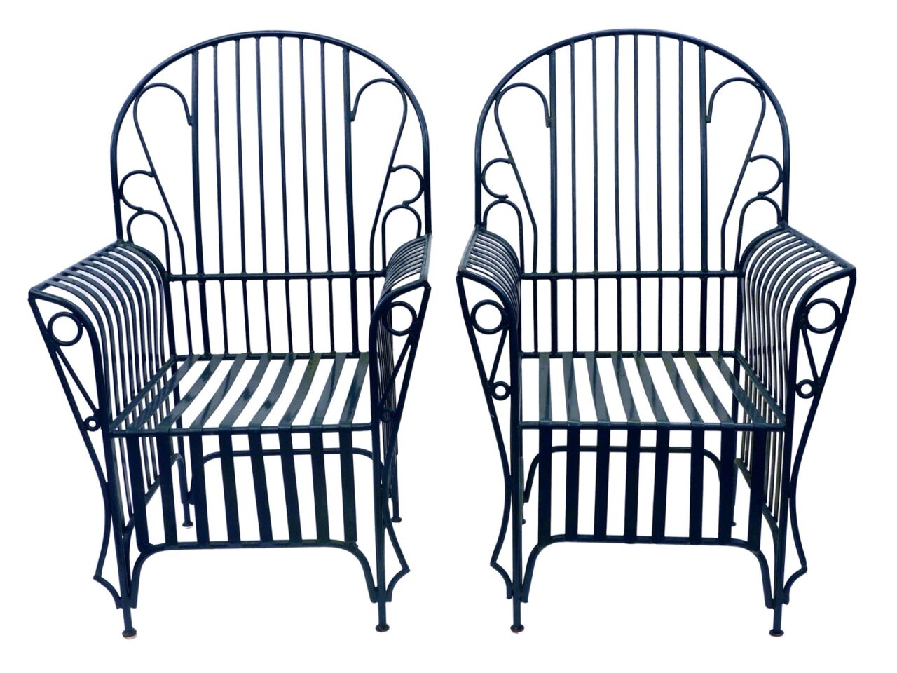 Pair Of Iron Garden Chairs