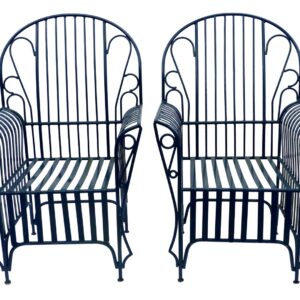 Pair Of Iron Garden Chairs