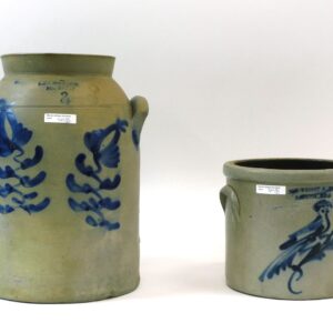 19th c. Stoneware Crocks by L&B.G. Chace Somerset & F.T. Wright & Son