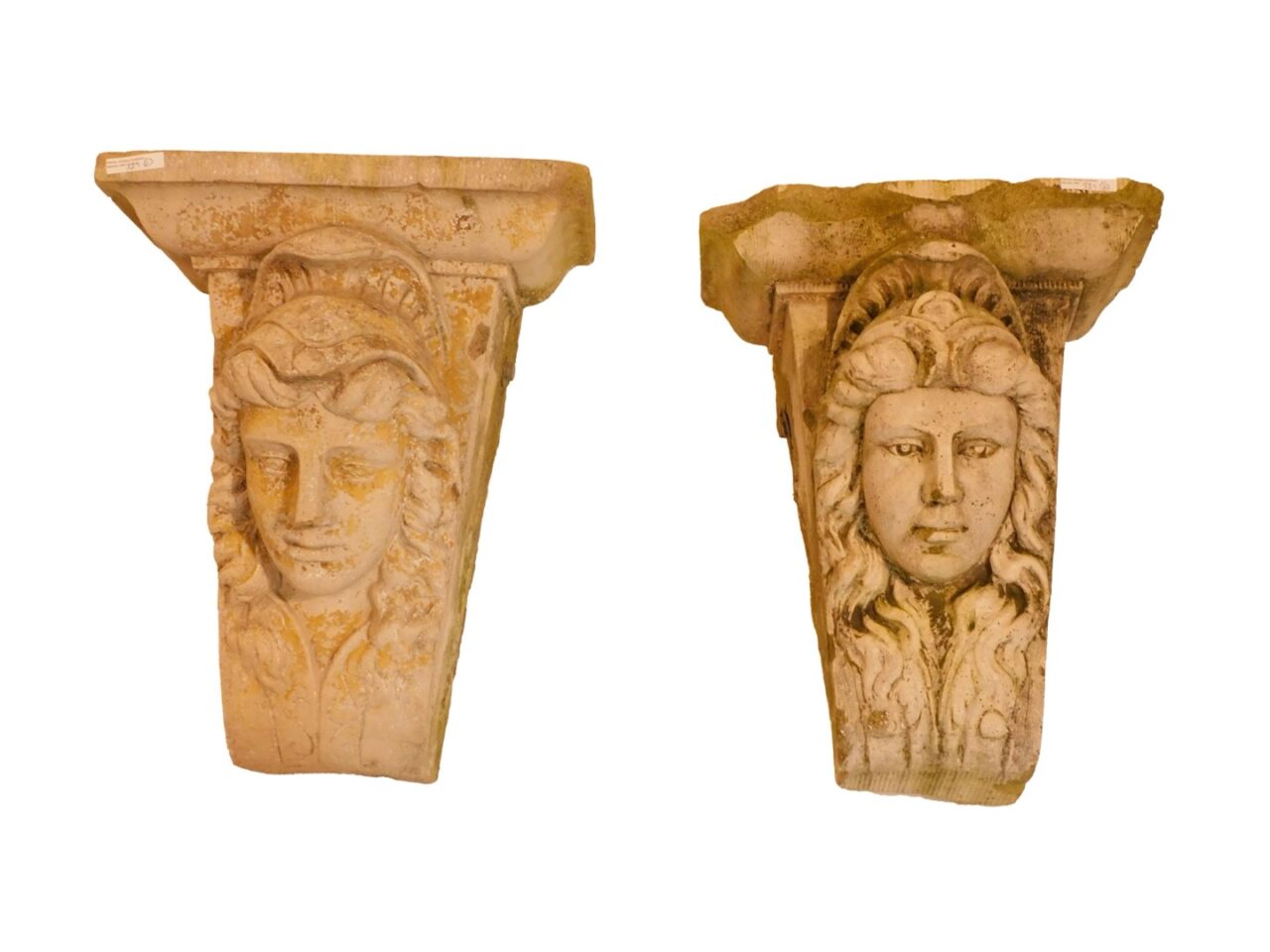 Pair Of Cast Cement Corbels