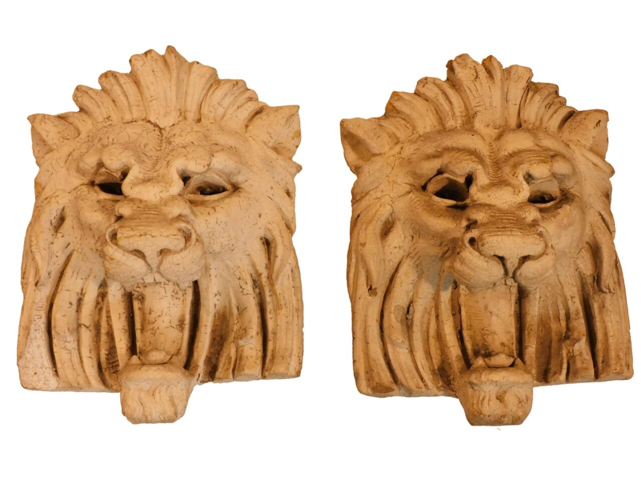 Pair Of Lion Form Architectural Elements