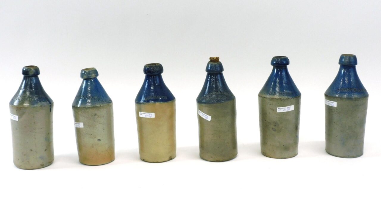 Rare Stoneware Beer Bottles by W. Hill & Sons