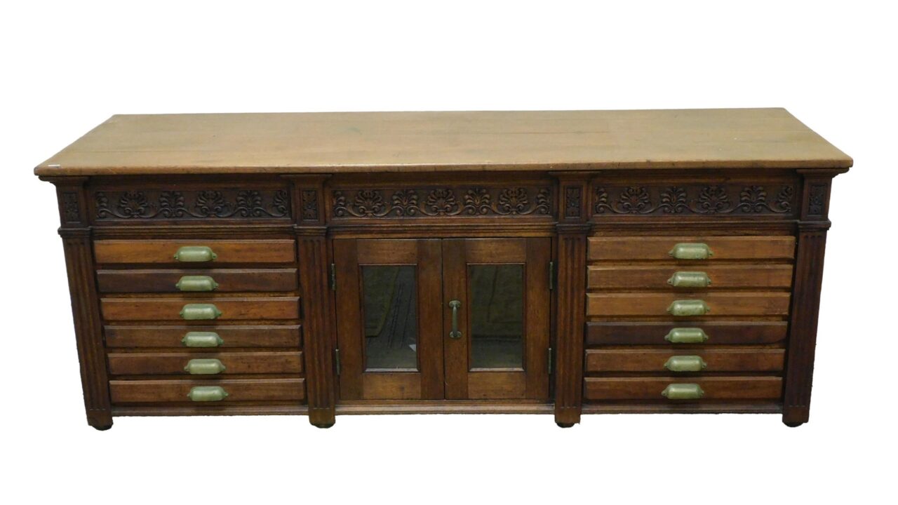 Victorian Walnut Multi-Drawer Counter