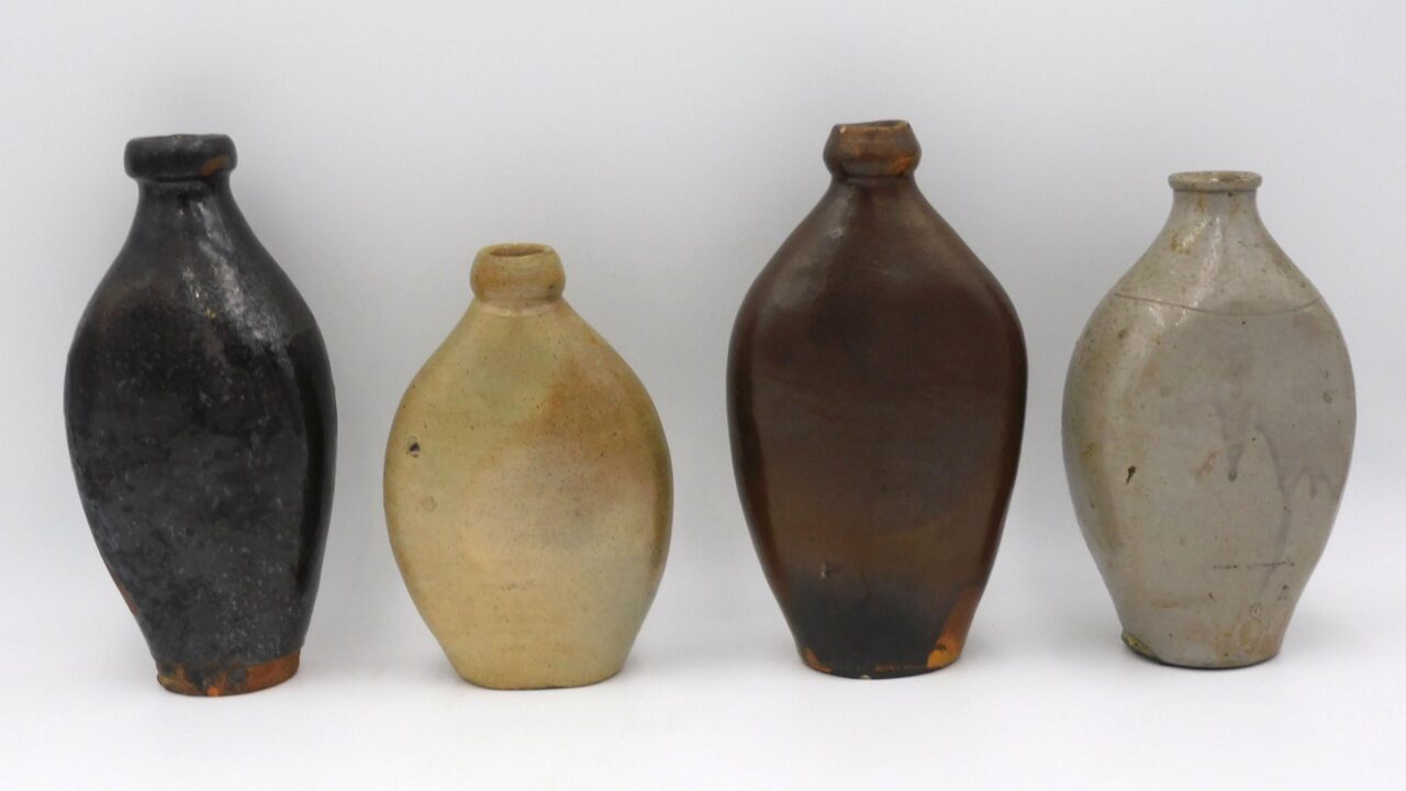 American Stoneware and Redware Flasks