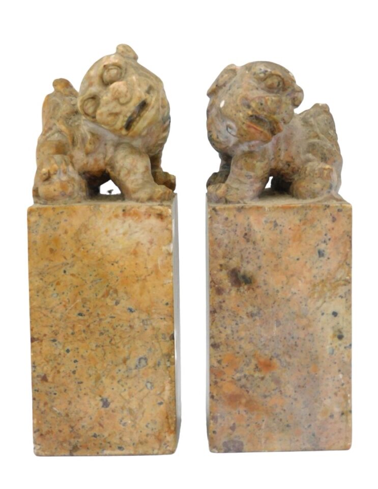 (2) Carved Chinese Soapstone Seals.