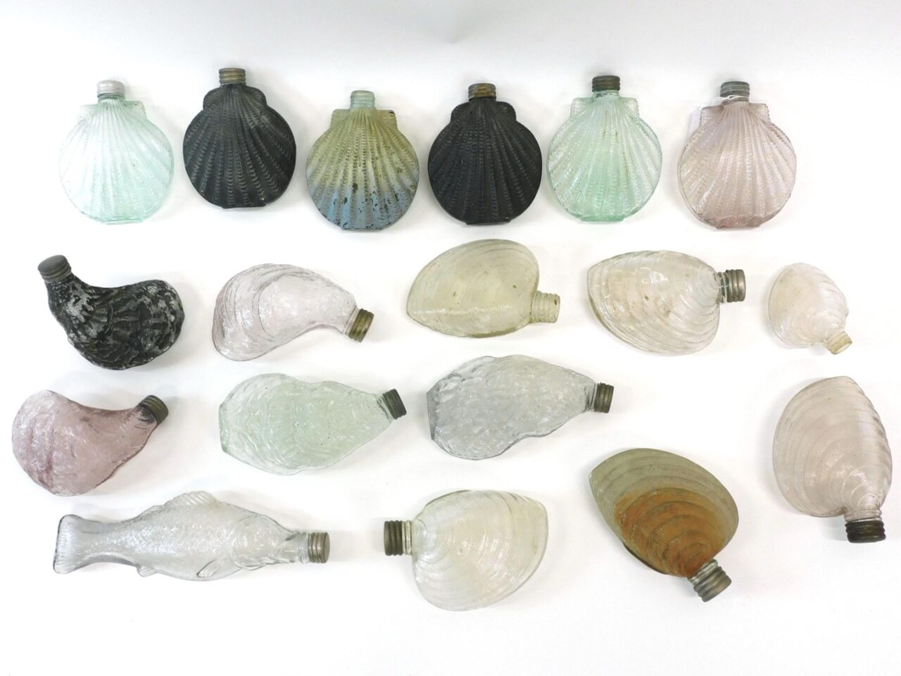 Glass Seashell Flasks by Unknown Artist