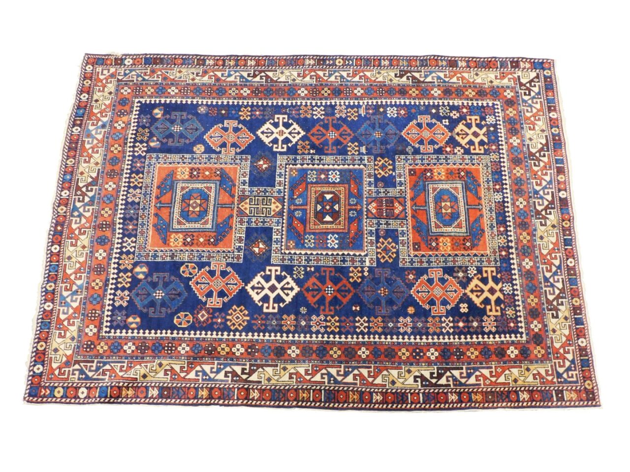 Late 19th/early 20th c. Caucasian Rug with Geometric Design by Unknown Artist