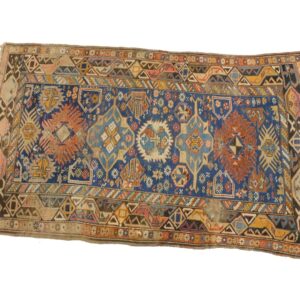 Late 19th/early 20th c. Oriental Caucasian Rug with Geometric Design by Unknown Artist