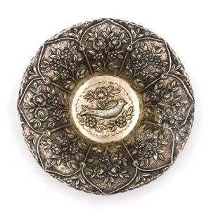 19th c. Ornate 800 Silver Bowl with Fish Form Hallmark - Possibly Indian or Persian - 5.2 ozt.