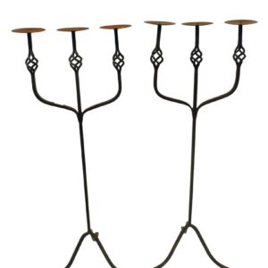 Pair Of Wrought Iron Standing Candelabras