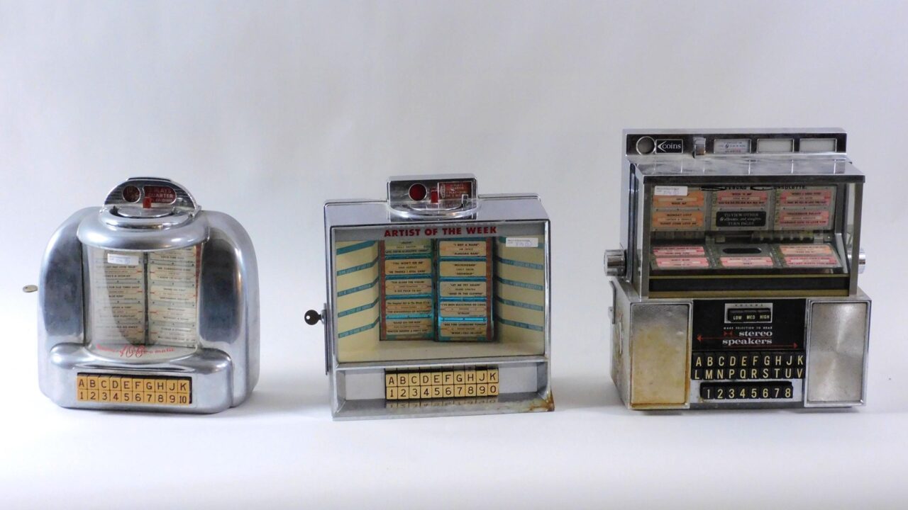 Three Vintage Tabletop Jukeboxes