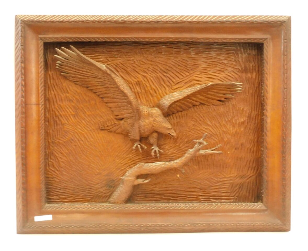 Relief Carved Eagle Plaque