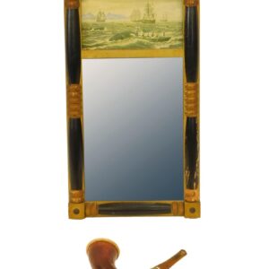 A Wall Mirror And Smoking Pipe