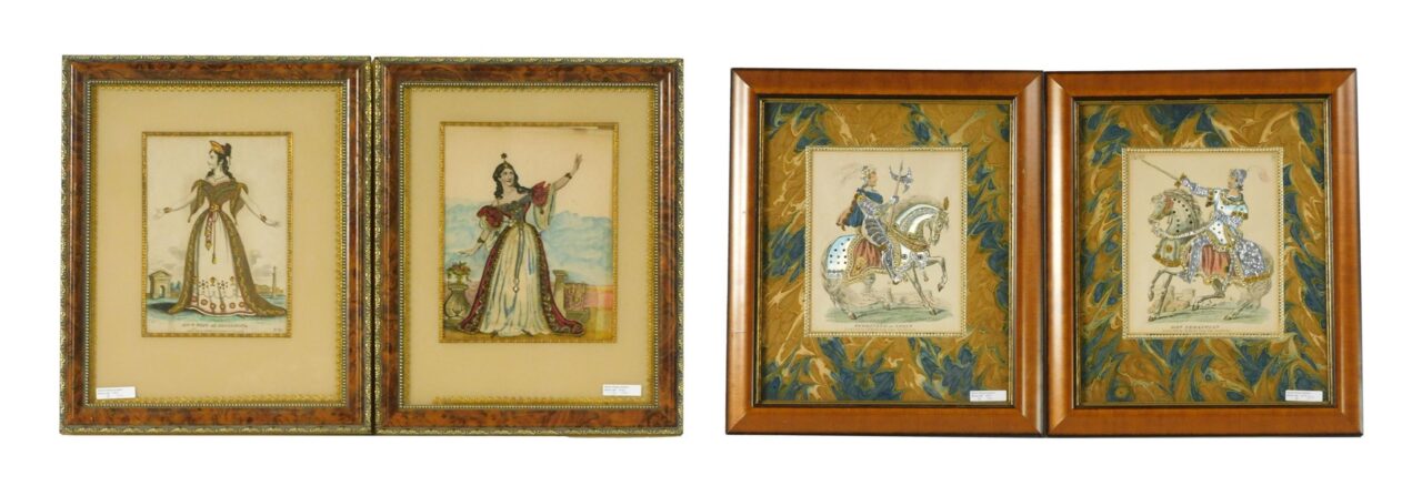 (4) Similar Colored Engravings.