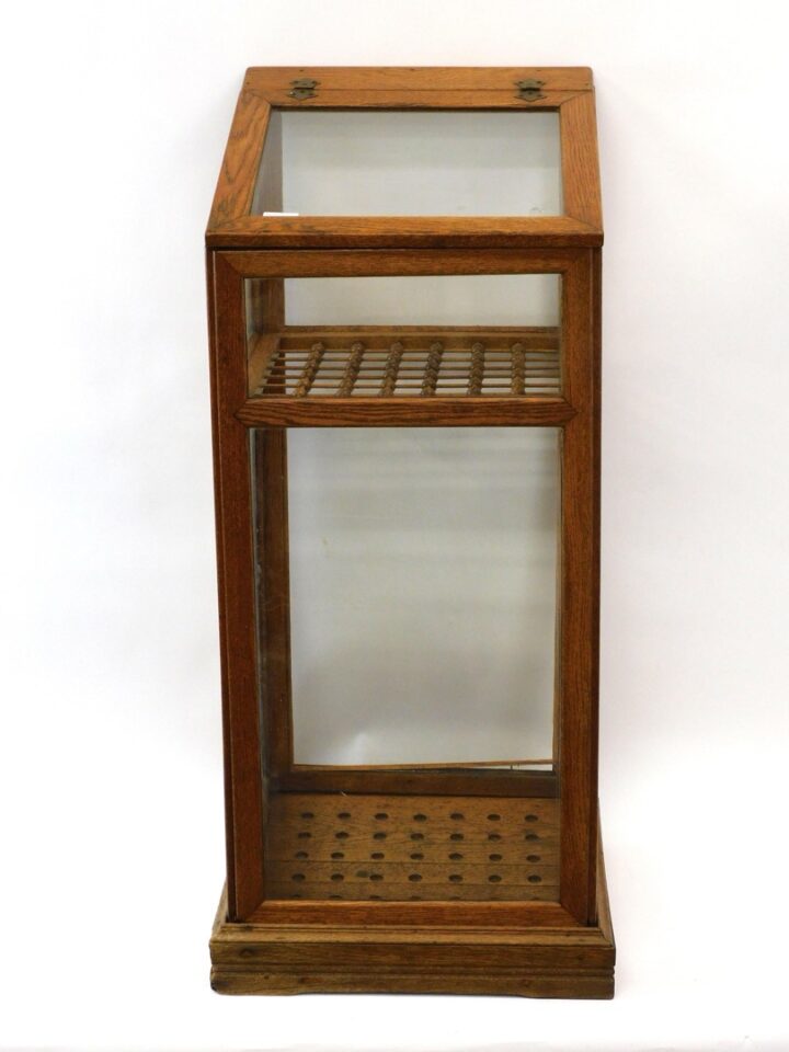 Oak and Glass Cane Display Case