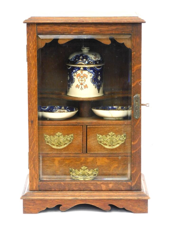 English Oak Tea Cabinet.