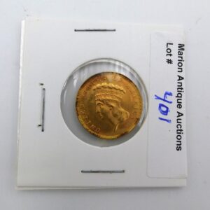 1889 Indian US Princess $3 Gold Coin.