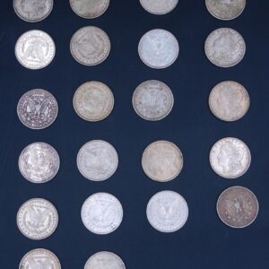 Collection of (22) 1921 D Morgan Silver Dollars in Very Good AU Condition by Unknown Artist.