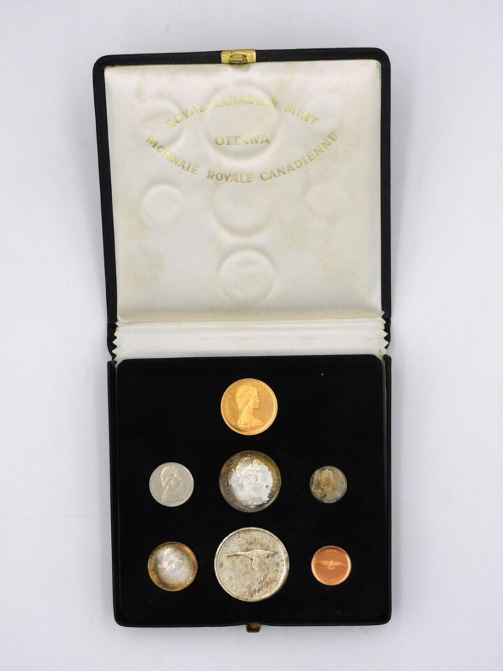 1967 Canadian Specimen Set with $20 Gold Coin in Case by Unknown Artist.