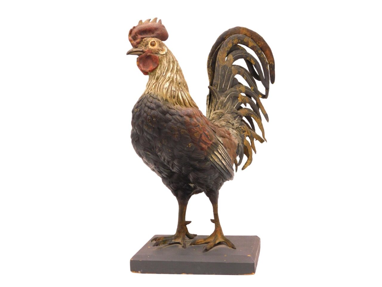 Austrian Cold-Painted Bronze Cockerel