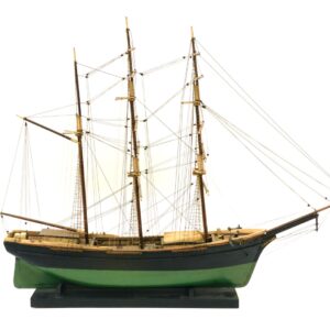 Early 20th c. Three-Masted Ship Model by Unknown Artist