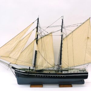 Handmade Wooden Ship Model by Unknown Artist. 20th c. Hermaphrodite brig