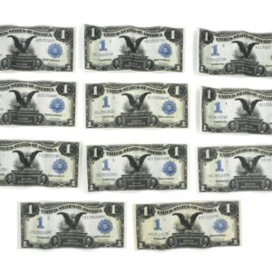 1899 Black Eagle Silver Certificates by unknown artist. Blue seal. Excellent uncirculated condition. Serial numbers H11391666-669H