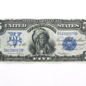 Charles Barber 1899 $5 Silver Certificate "Indian Chief"