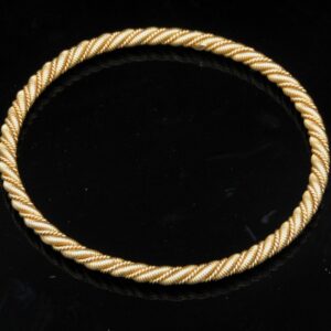 14K Gold Rope Twist Bangle Bracelet by Unknown Artist