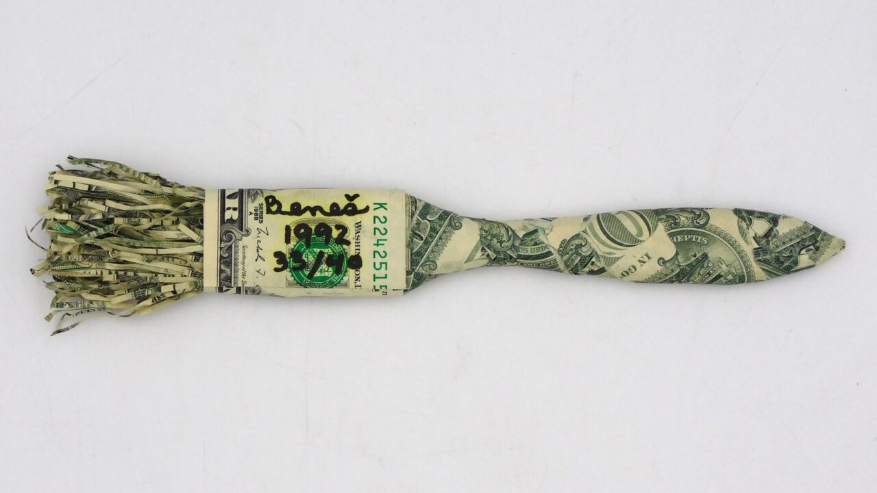 Barton Benes Shredded Currency Paint Brush 1992.