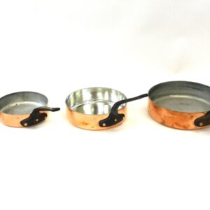 Vintage French Copper Graduated Sauté Set by The Design Store France