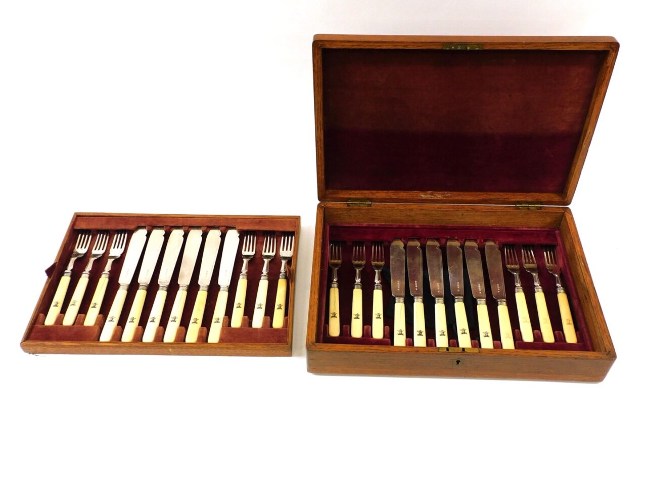 (24) Boxed Silver Fish Set.