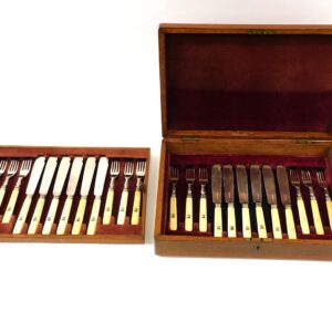 (24) Boxed Silver Fish Set.