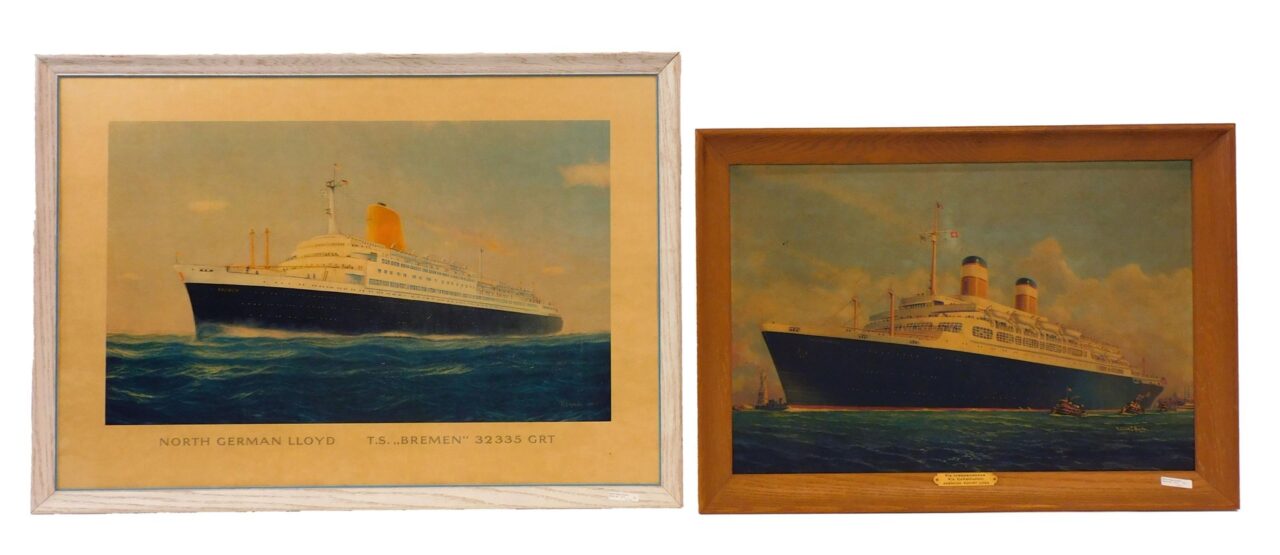 (2) Steamship Lithographs.