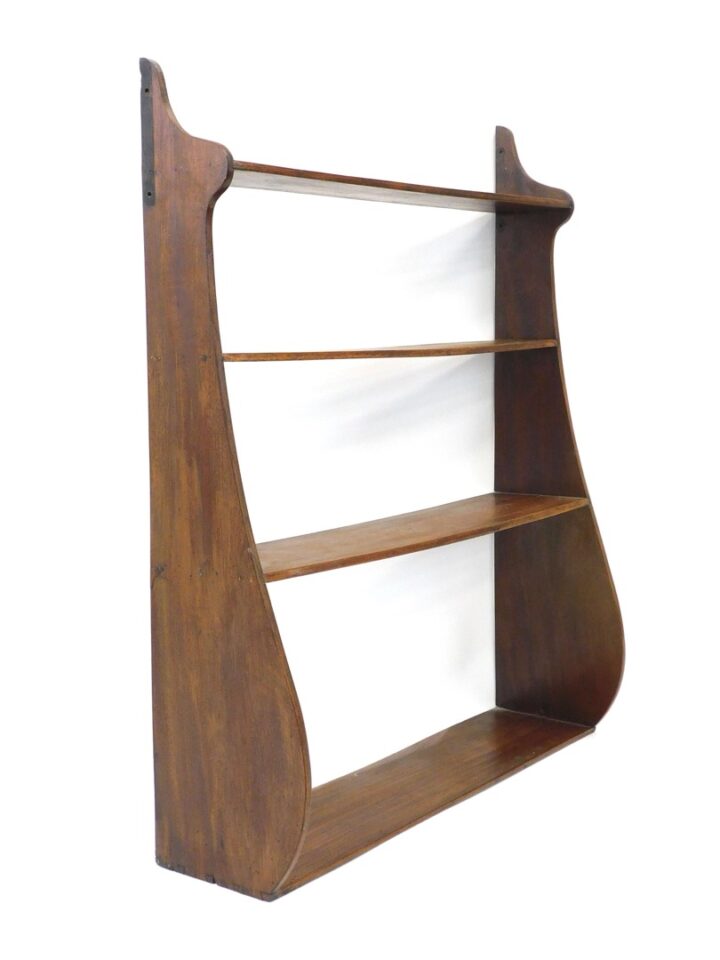 19th c. Mahogany Whale-End Shelf by Unknown Artist