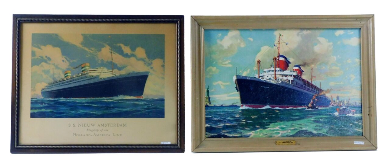 (2) Steamship Lithographs.