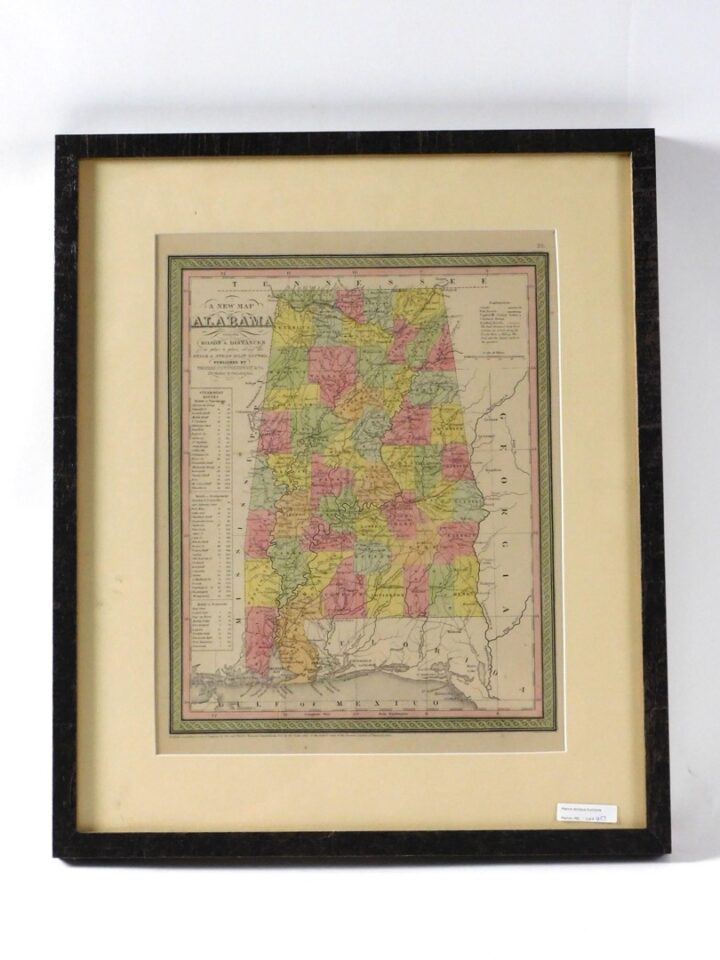 Thomas Cowperthwaite 1850 Map Of Alabama Auction Catalog Listing