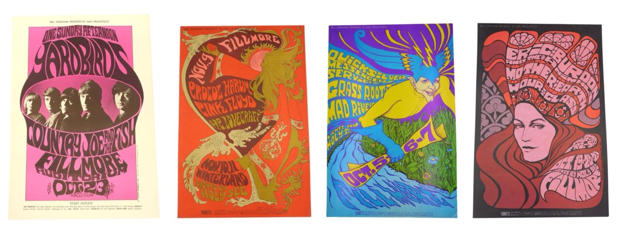 (4) Bill Graham's Fillmore West Concert Posters