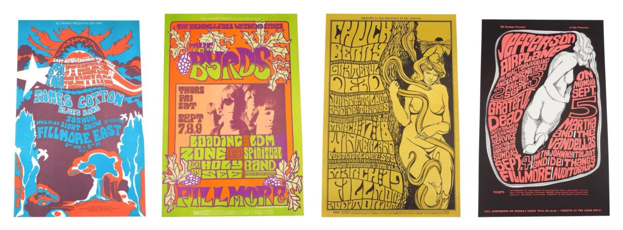 (4)Bill Graham Fillmore East/West Concert Posters