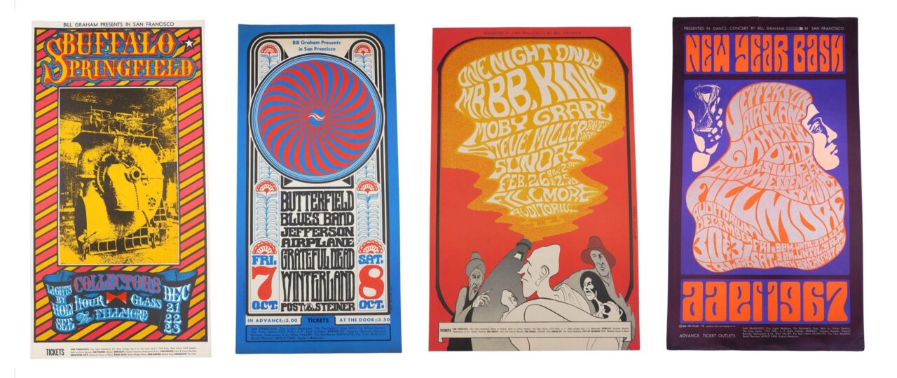 (4) Bill Graham Psychedelic Concert Posters