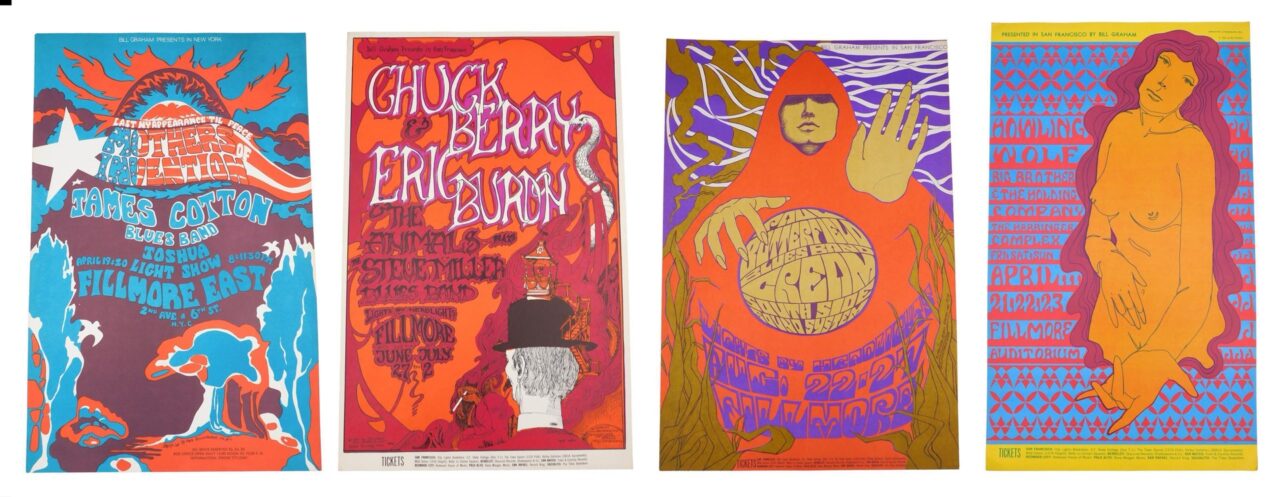 (4)Bill Graham Fillmore East/West Concert Posters