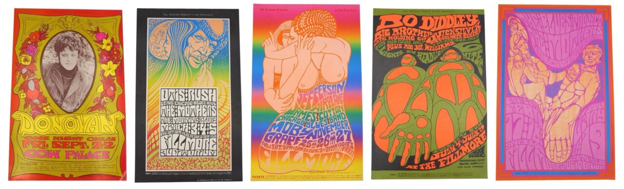 (5) Bill Graham Psychedelic Concert Posters