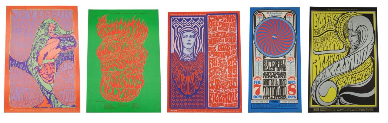 (5) Bill Graham Psychedelic Concert Posters